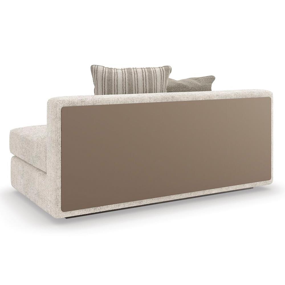 Caracole Unity Modern Beige Performance Upholstered Armless Loveseat