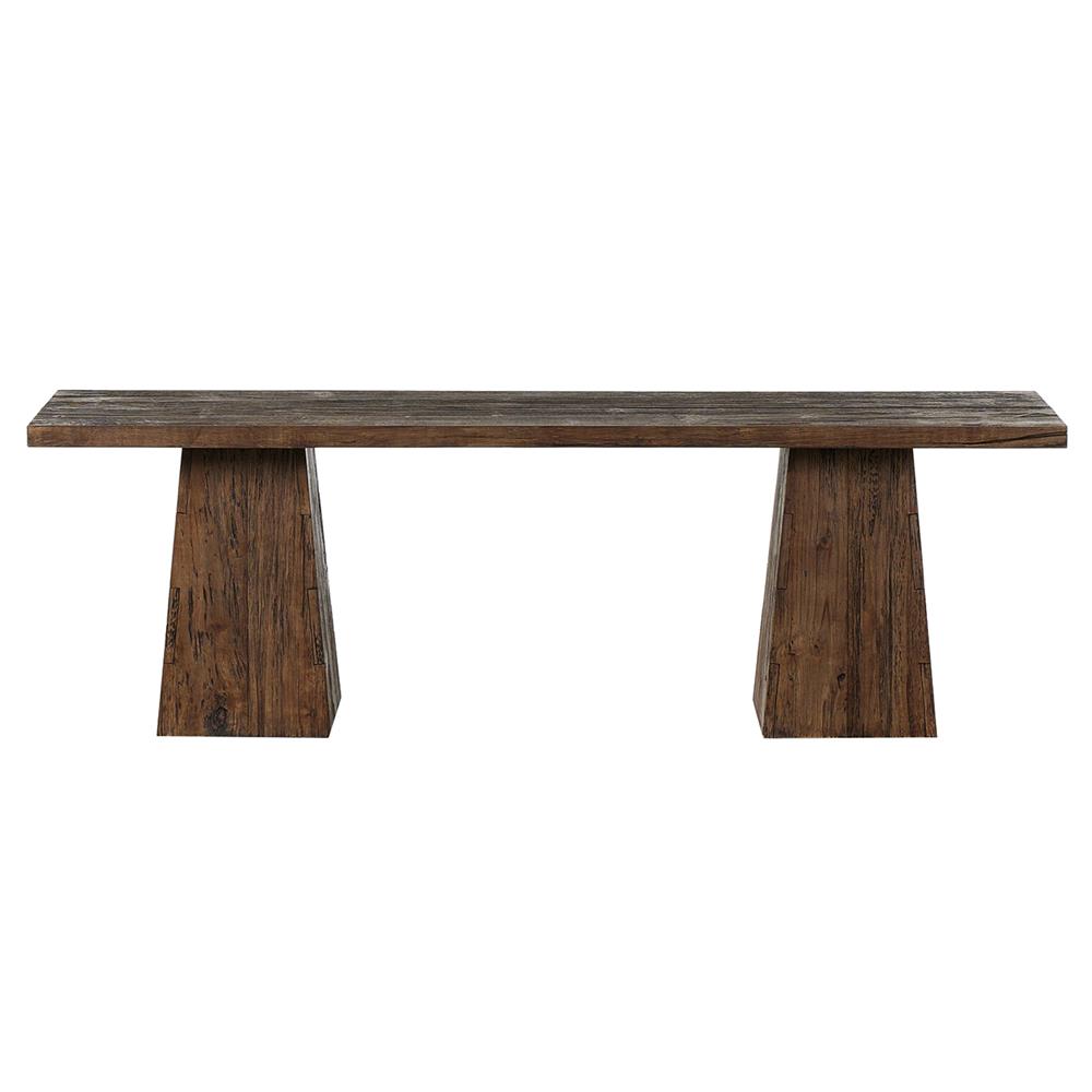 Atreus Rustic Lodge Brown Wood Rectangular Console Table