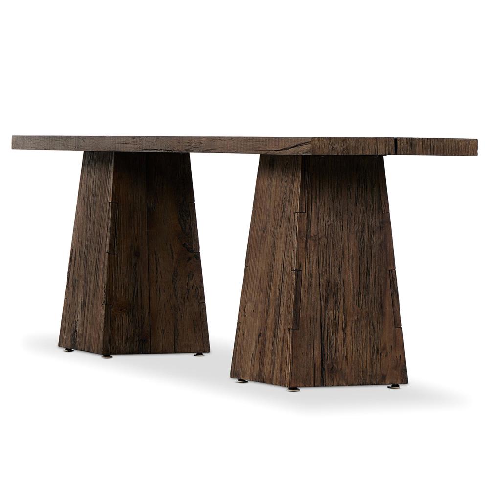Atreus Rustic Lodge Brown Wood Rectangular Console Table