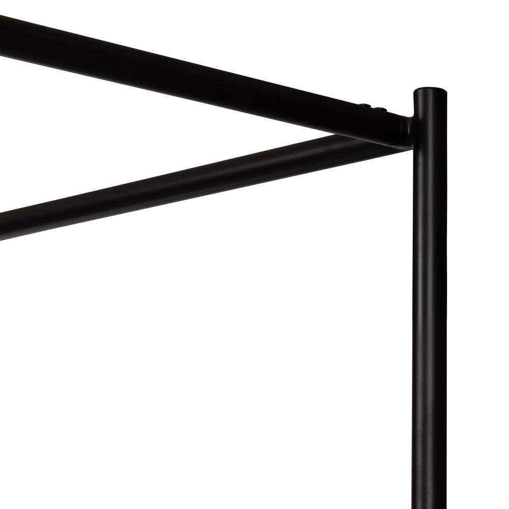 Gerald Modern Cream Boucle Performance Black Iron Canopy Bed - King