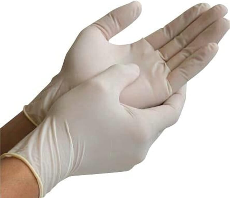 Medium White Latex Gloves without Powder - Pack of 100
