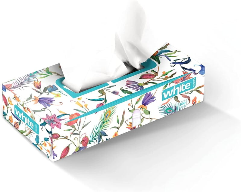 White Pull-Out Box Tissues - 200 Tissues