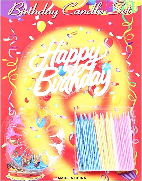 "Happy Birthday" Candle Pack - Pack of 12 Candles