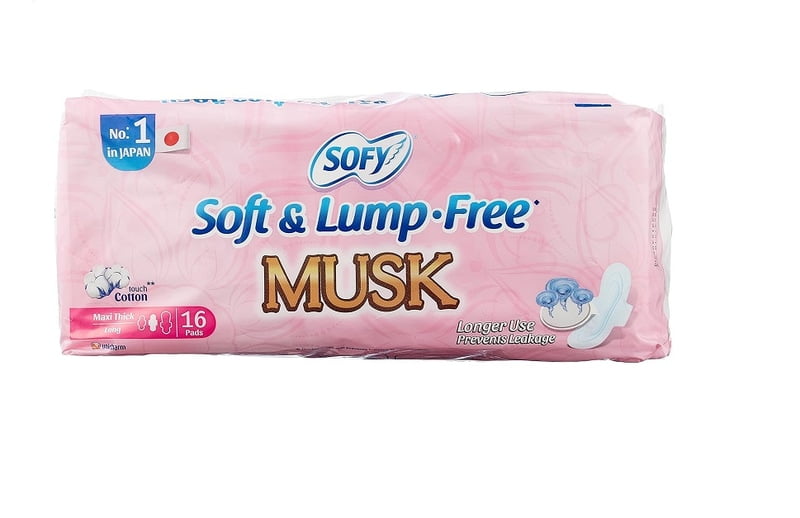 Sofy Maxi Long Sanitary Pads - With Musk Scent - 16 Pieces