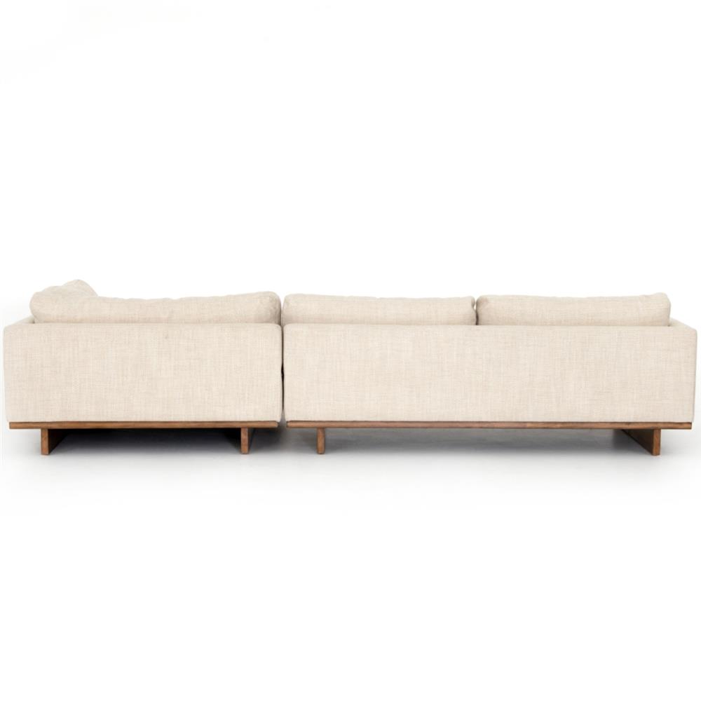 Ethan Modern Classic Cream Performance Sectional Sofa - 86" Right Arm Facing