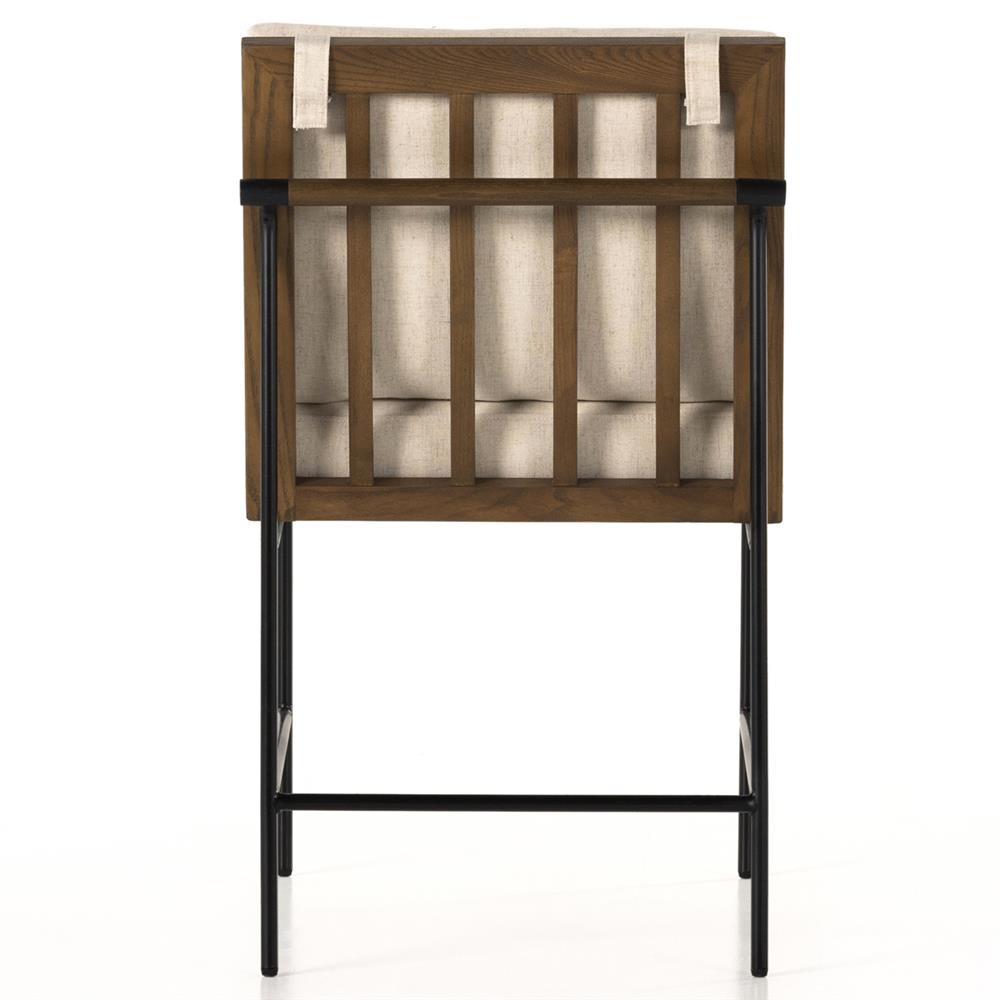 Inno Industrial Loft White Performance Black Wood Iron Frame Dining Side Chair