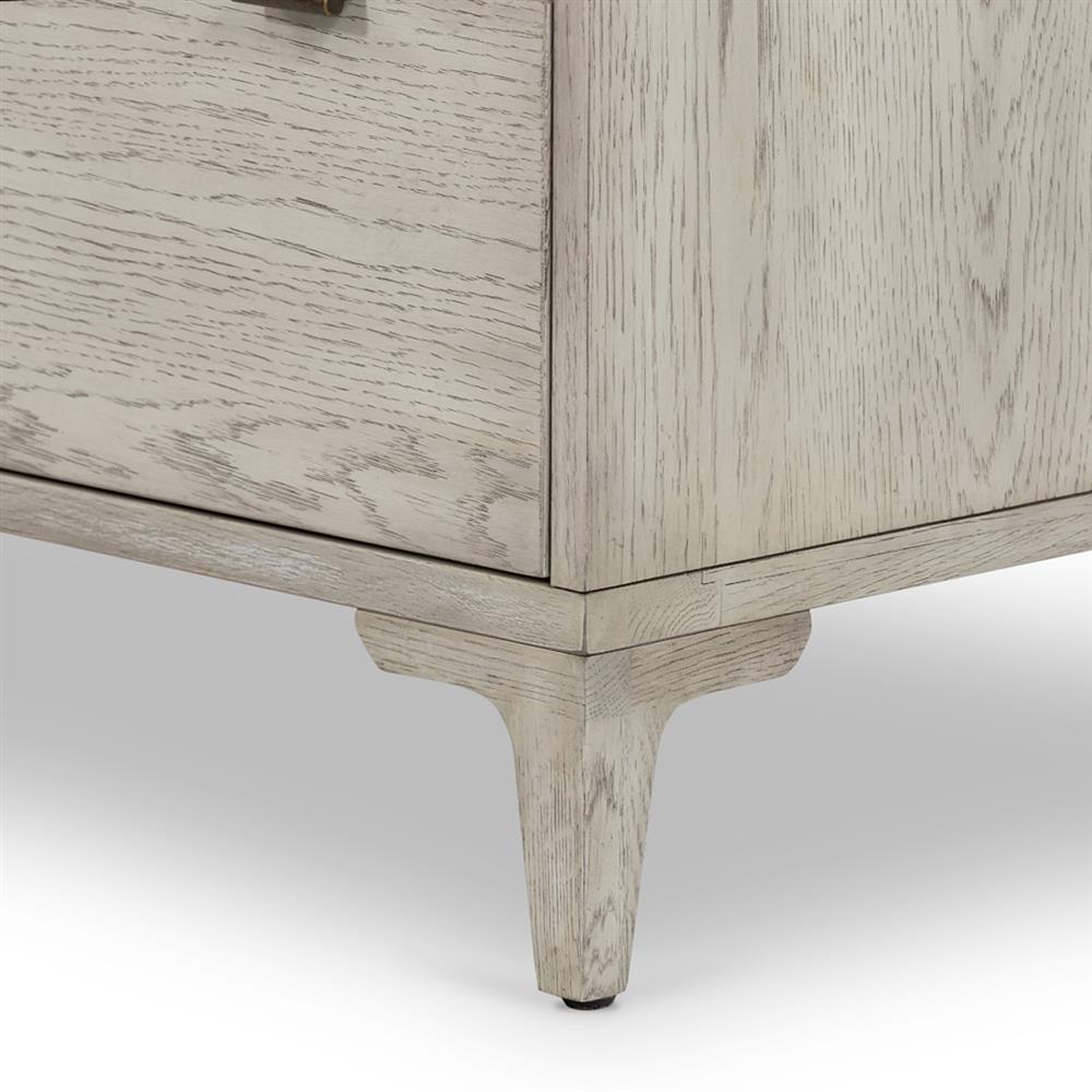 Vienna Rustic Lodge Beige Oak Wood Grey Marble Top 6 Drawer Double Dresser