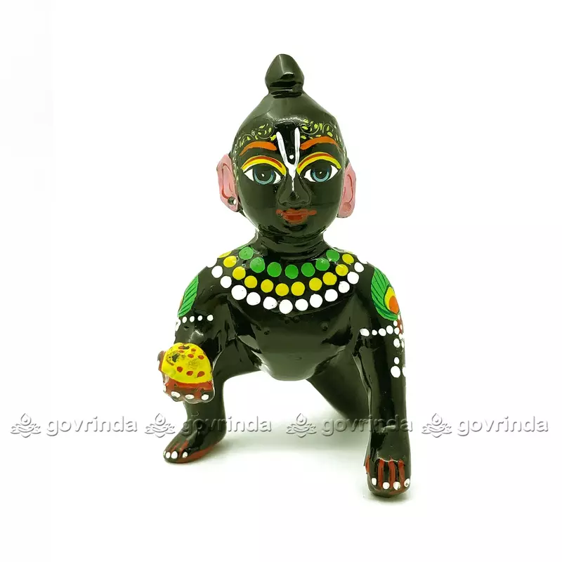 Black Laddu Gopal Kanha Ji Brass | Thakur Ji (4.5 inch)