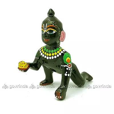 Black Laddu Gopal Kanha Ji Brass | Thakur Ji (4.5 inch)