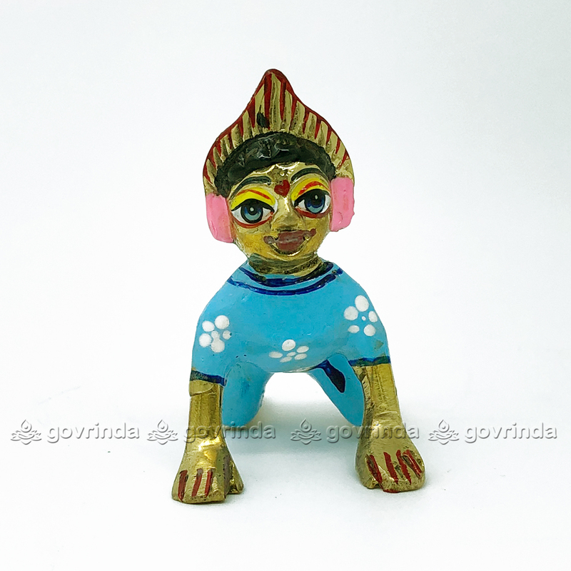 Radha Idol Sky Blue with Makeup | Bal Radha Rani Ji | Baby Radha Rani (Height: 2" No. 2)