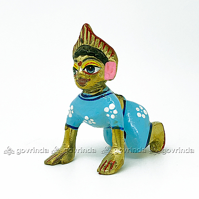 Radha Idol Sky Blue with Makeup | Bal Radha Rani Ji | Baby Radha Rani (Height: 2" No. 2)