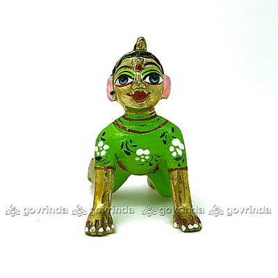 Radha Idol Light Geen with Makeup | Bal Radha Rani Ji | Baby Radha Rani (Height: 2" No. 2)