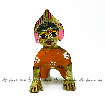 Radha Idol Orange with Makeup | Bal Radha Rani Ji | Baby Radha Rani (Height: 3" No. 3)