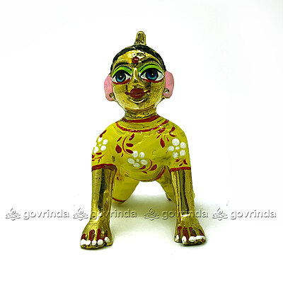 Radha Idol Yellow with Makeup | Bal Radha Rani Ji | Baby Radha Rani (Height: 2" No. 2)