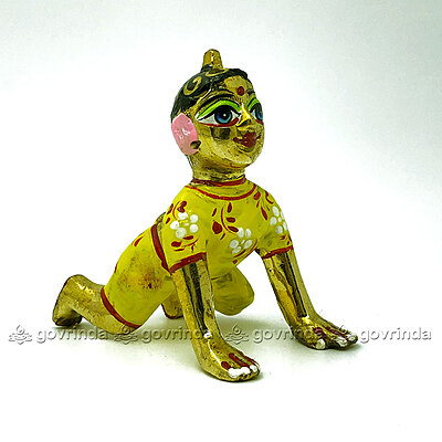 Radha Idol Yellow with Makeup | Bal Radha Rani Ji | Baby Radha Rani (Height: 2" No. 2)