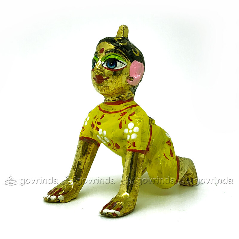 Radha Idol Yellow with Makeup | Bal Radha Rani Ji | Baby Radha Rani (Height: 2" No. 2)