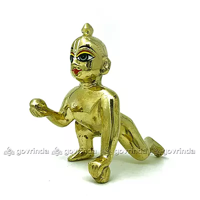 Classic Laddu Gopal Brass | Gold Designer Attractive (No. 5)