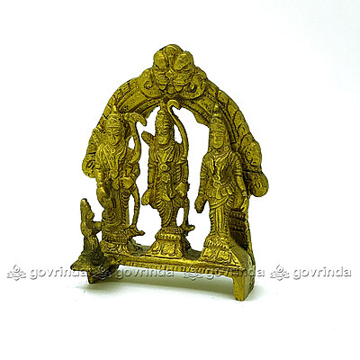 Ram Darbar Brass Murti | Hindu Lord Ram with Laxman and Goddess Sita Devi (4 inch, 420 gram)