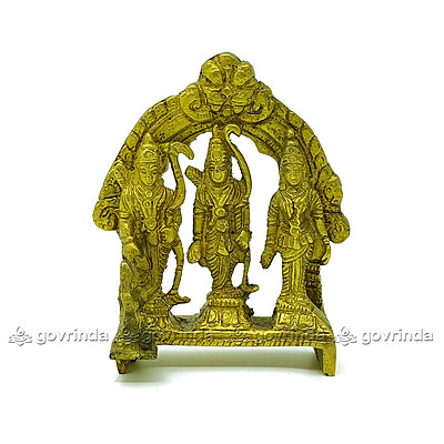 Ram Darbar Brass Murti | Hindu Lord Ram with Laxman and Goddess Sita Devi (4 inch, 420 gram)