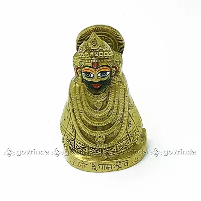Baba Khatu Shyam ji Idol Statue Showpiece for Home and Pooja Decoration | Khatu Shyam Murti for Home and Car Dashboard | Gifting (Gold, 5 Inches)