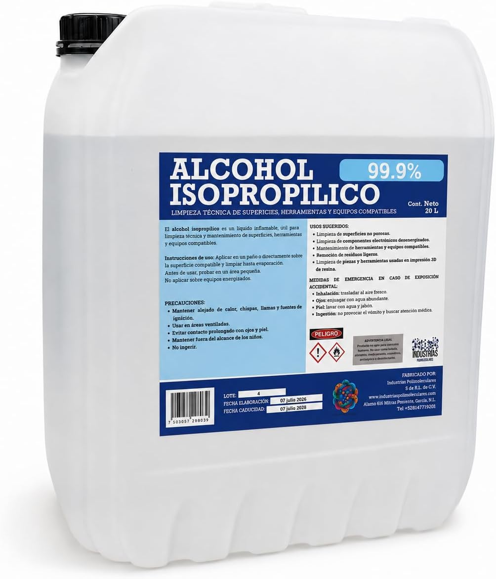 Alcohol Isopropílico 99.9% 20 l