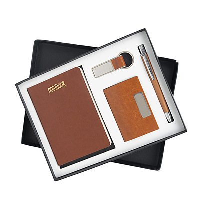 Classic Tan Leather-finished Combo Gift Set