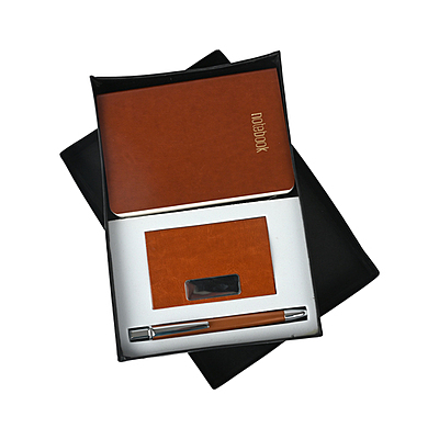 Leather finished Tan Combo Gift Set-1