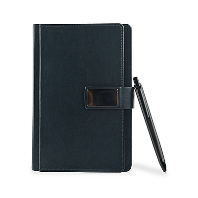 Blue Corporate Diary With Pen
