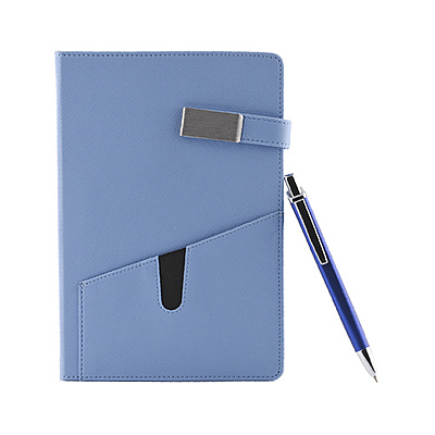 Unique Sky Blue Corporate Diary With Pen