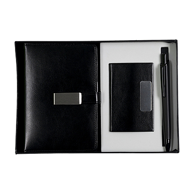 Black Leather-finished Combo Gift Set