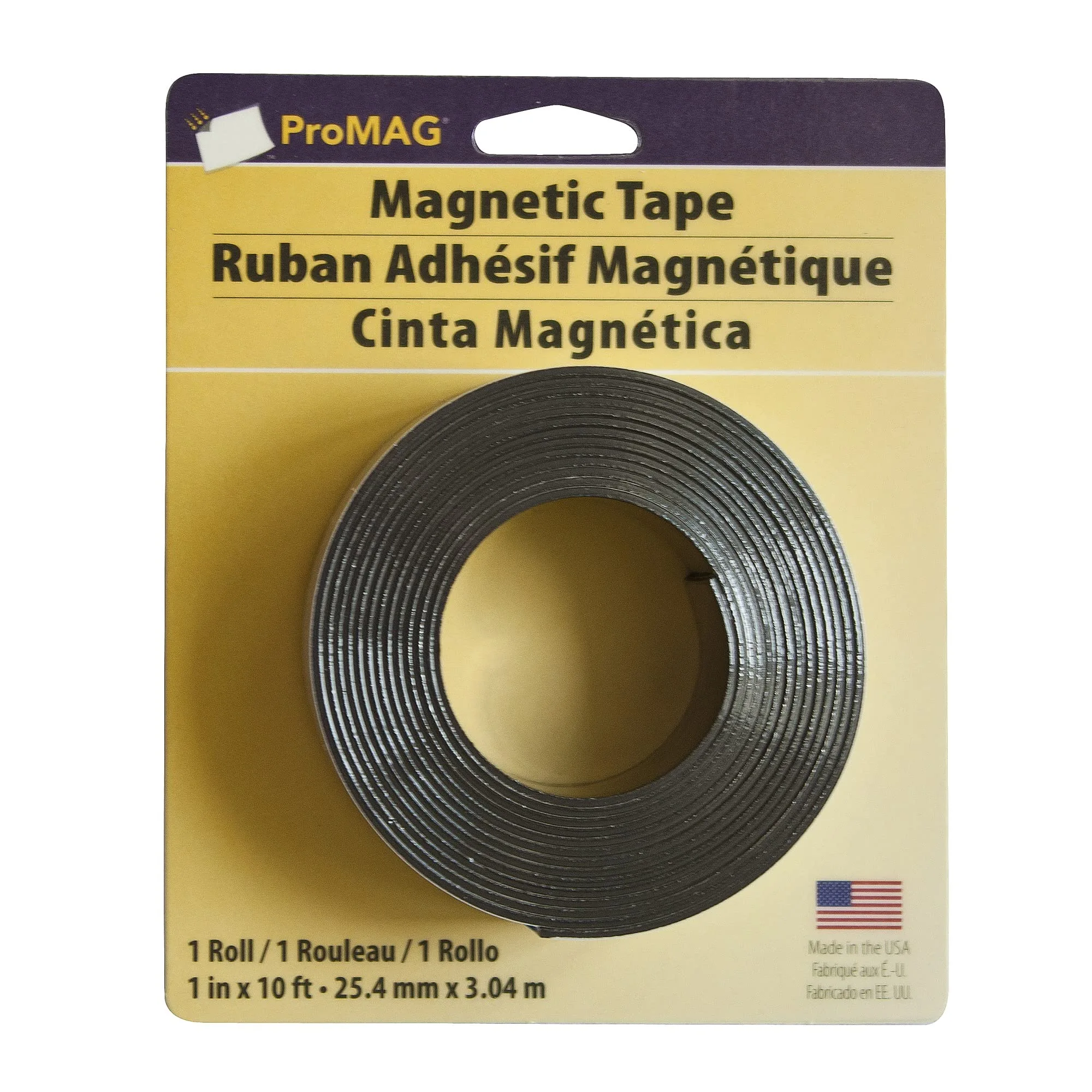 ProMAG 1 in x 10 ft Heavy-Duty Magnetic Tape - Black