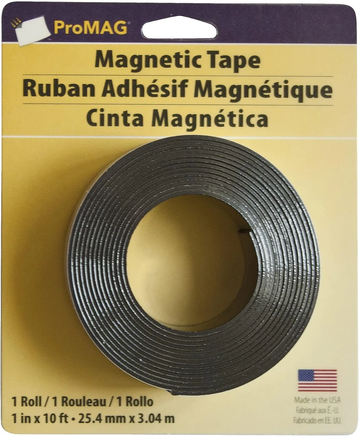 ProMAG 1 in x 10 ft Heavy-Duty Magnetic Tape - Black