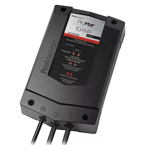 ProMariner ProMar1 DS Digital - 10 Amp - 2 Bank Charger