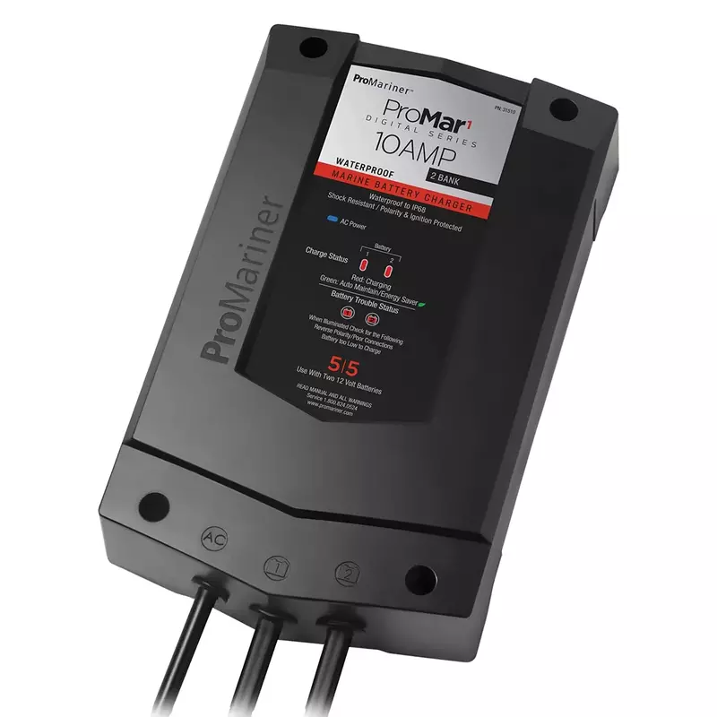 ProMariner ProMar1 DS Digital - 10 Amp - 2 Bank Charger