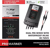 ProMariner 31515 ProMar1 DS Generation 3 Digital Battery Charger - 15 Amp, Black, Standard