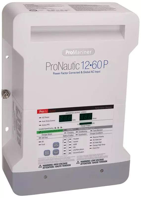 ProMariner 63160 ProNauticP Series 1260P - 12 Volt, 60 Amp Battery Charger, Black Standard Packaging