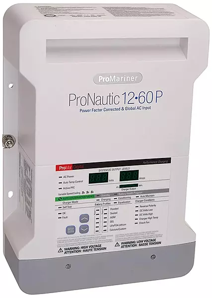 ProMariner 63160 ProNauticP Series 1260P - 12 Volt, 60 Amp Battery Charger, Black Standard Packaging
