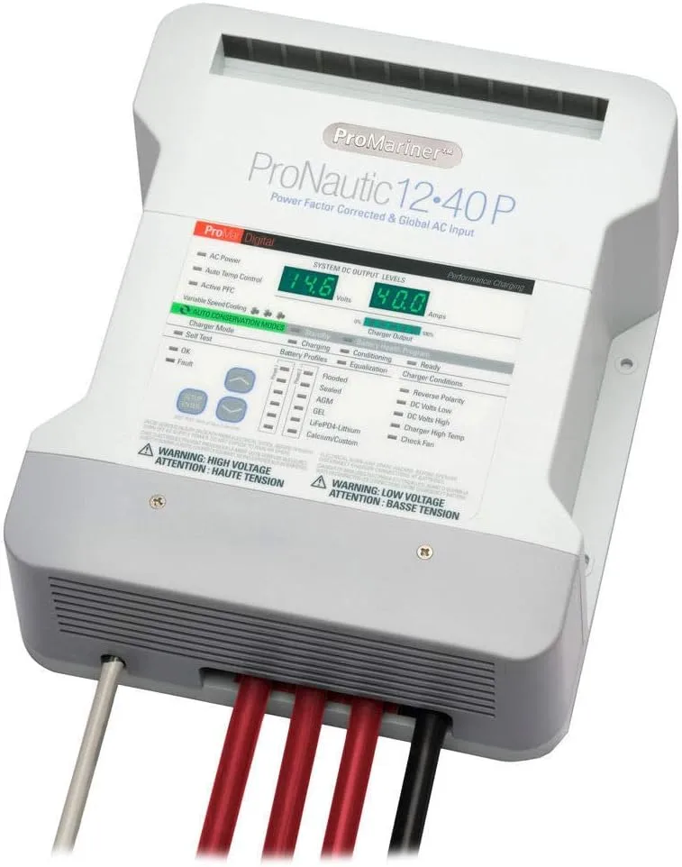ProMariner 63140 ProNauticP Series 1240P 12-Volts 40-Amp Battery Charger,White
