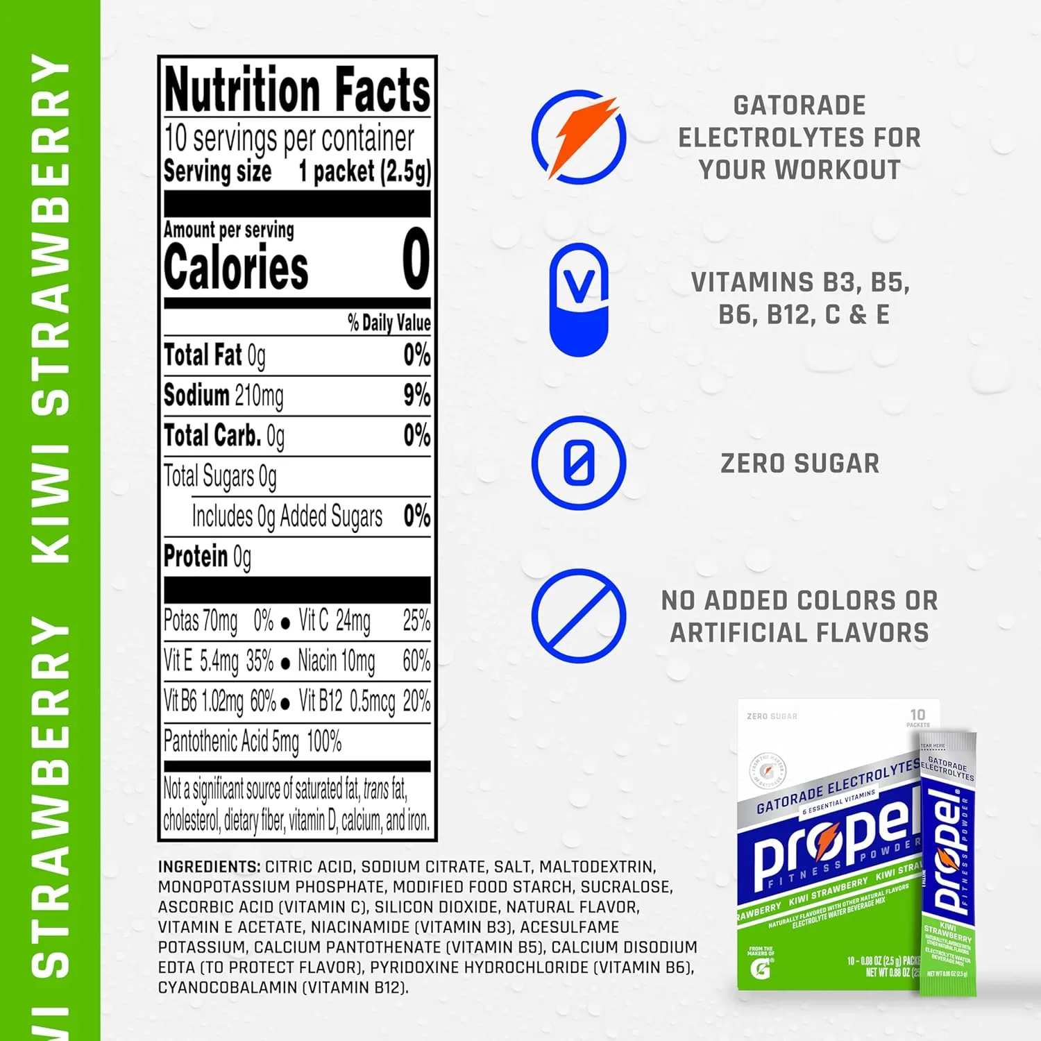 PROPEL Electrolyte Enhanced Water Drink Mix Powder Packets, Zero Calorie & Zero Sugar