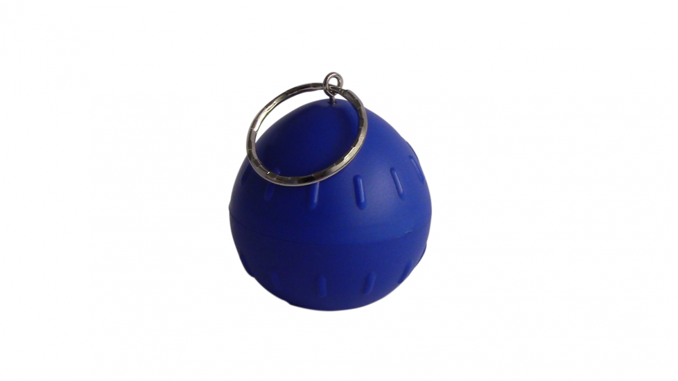 Boule bleue incluant une protection faciale jetable avec valve anti-retour
