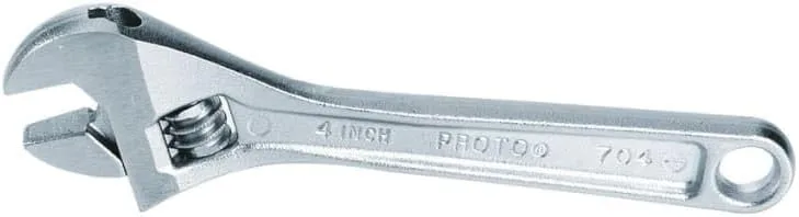 Adjustable Wrench: 8" OAL, 1-1/8" Jaw Capacity