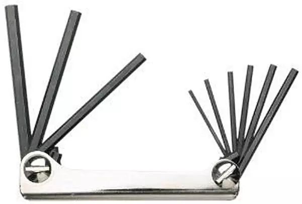 9 Piece Folding Hex Key Set: 5/64-1/4"