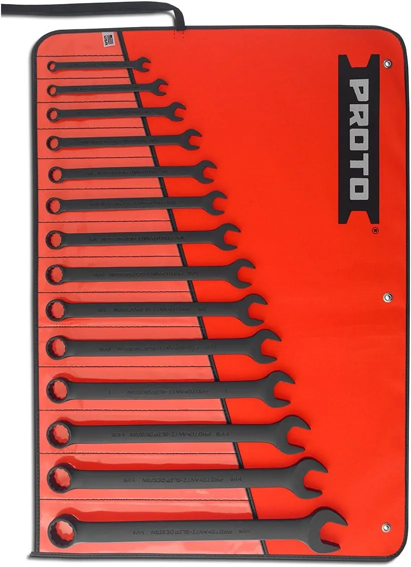 Stanley Proto J1200FBASD Combination Wrench Set, ProtoBlack, 14-Piece, 12 Point