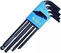 Stanley Proto J4996 Round Head Hex Key Set-Metric, 9PC Black, 1.5 mm; 2 mm; 2.5 mm; 3 mm; 4 mm; 5 mm; 6 mm; 8 mm