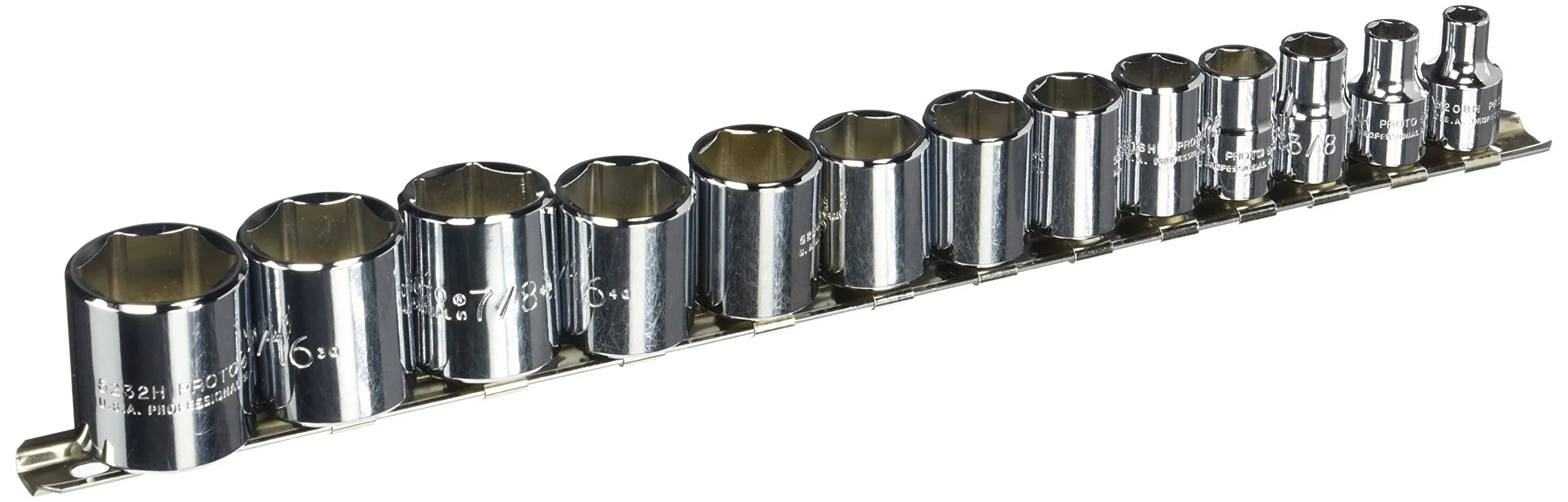 Stanley Proto J52126 13 Piece 6 Point 3/8" Drive Socket Set