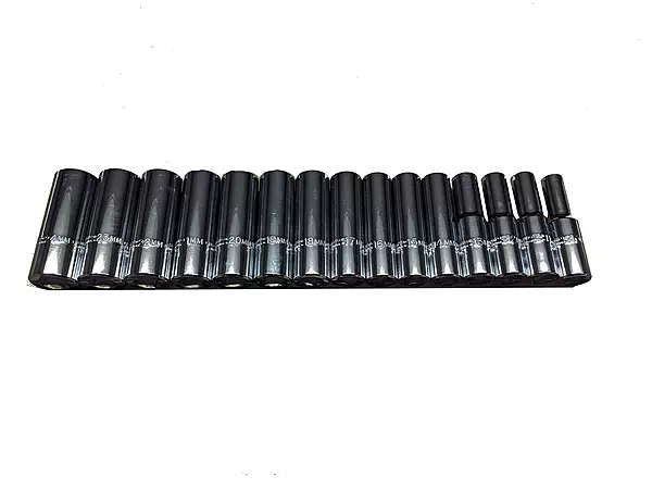 PROTO J54207 15-Piece 1/2" Drive Metric Deep Socket Set (10-24mm)