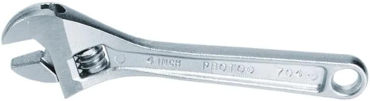 Adjustable Wrench: 4" OAL, 1/2" Jaw Capacity