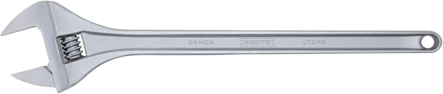 Adjustable Wrench: 24" OAL, 2-27/32" Jaw Capacity