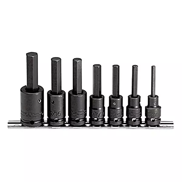 Proto J74152 Impact Bit Socket Set, 1/2In Dr, 6 Pt, 7 Pc