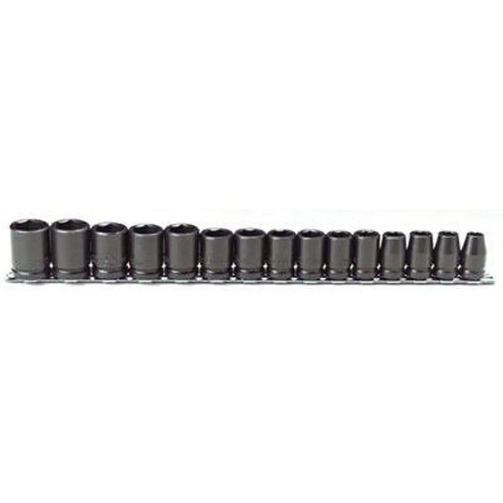 Stanley Proto J74204 15 Piece 6 Point 1/2" Drive Metric Impact Socket Set